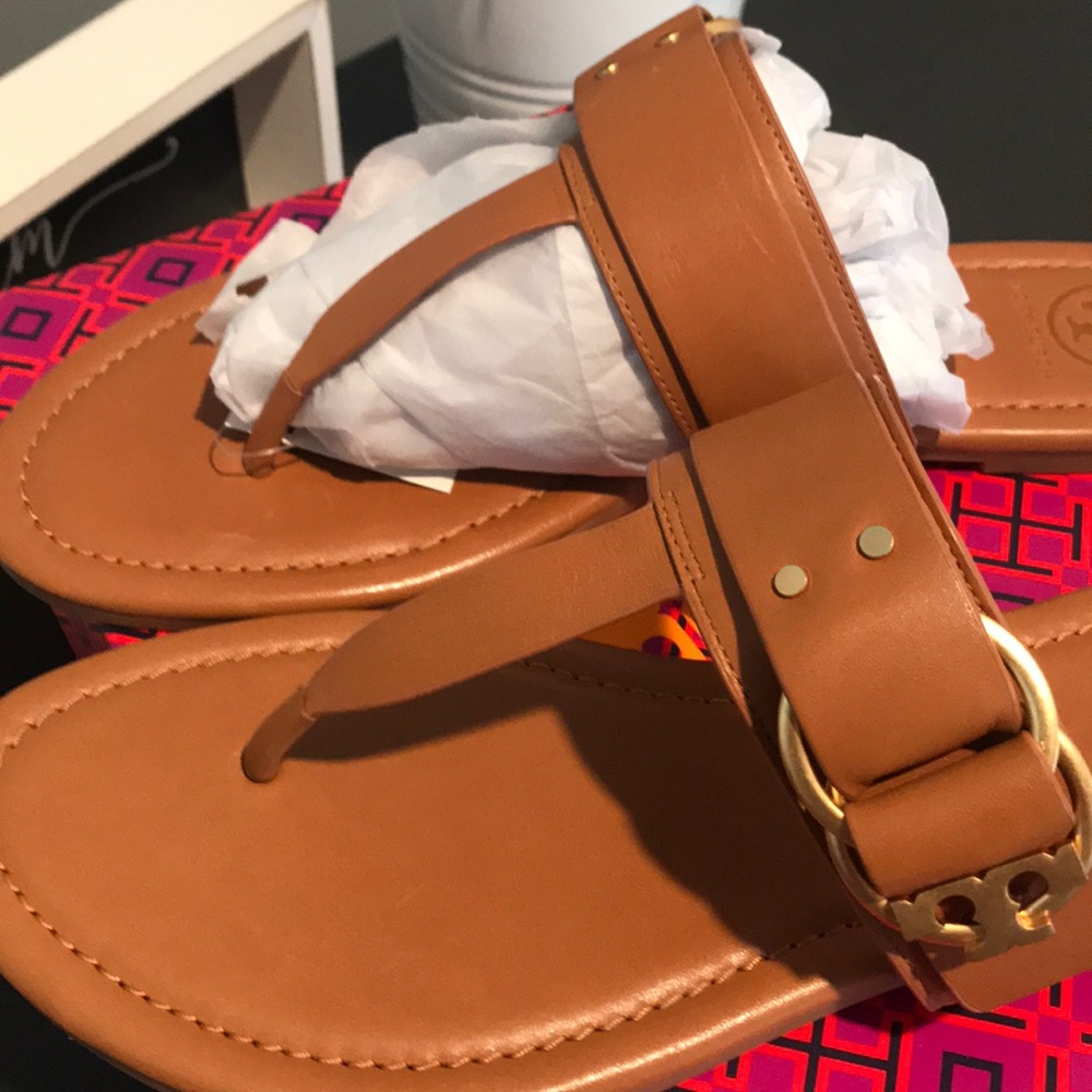 NWT Tory Burch Sz 9 Marsden Thong/Sandal-Tan - Picture 3 of 3